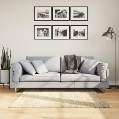 vidaXL Covor pufos cu fire &amp;icirc;nalte, auriu modern, 120x120 cm foto