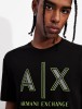 Tricou Barbati Armani Exchange Slim Fit Negru Bumbac Logo Contrastant Marimi S M L