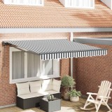 Cumpara ieftin Cortina Retractabilă Manual Antracit și Alb 350x250 cm țesătură