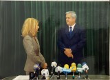 2002 Foto originala Adrian Năstase și Simona Culcea / PSD Partidul Social Democrat / conferinta de presa / politica 18 x 13 cm