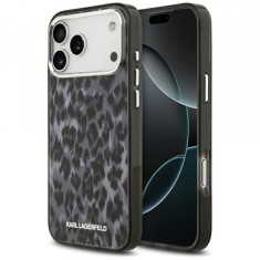 Husa MagSafe pentru Apple iPhone 17 Pro Max, Karl Lagerfeld, IML Leopard Pattern, Neagra