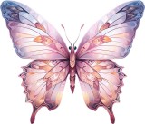Cumpara ieftin Sticker decorativ, Fluture, Roz, 70 cm, 8229ST-1