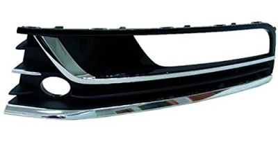 Grila bara fata VW Passat (B7 (36)), 11.2010-2015, Dreapta, 3AA854662B9B9, 95D127-6 cu locas pentru proiectoare, 3 insertii crom, grunduit langa proi foto