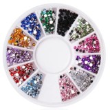 Decorațiuni nail art - strasuri rotunde 2 mm - diverse culori, INGINAILS