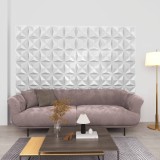 vidaXL Panouri de perete 3D 24 buc. alb 50x50 cm model origami 6 m&sup2;