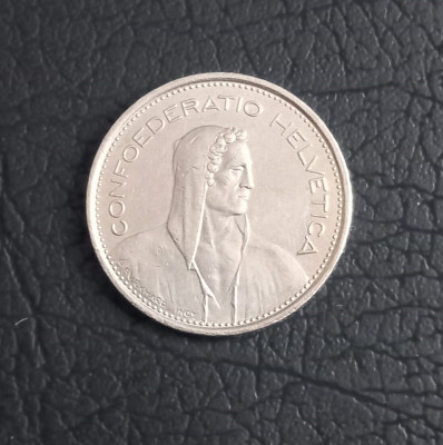 Elvetia 5 francs 1977 moneda cupru nichel foto