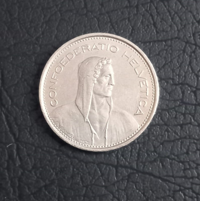 ELVETIA 5 Francs 1977 _ moneda tiraj mic _ km 40a foto
