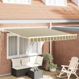VidaXL Marchează retractabilă Verde și galben 350 x 250 cm