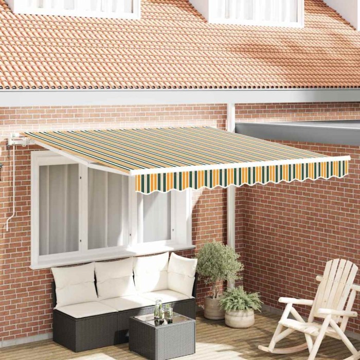 vidaXL Cortina Retractabilă 300 x 250 cm Verde și galben