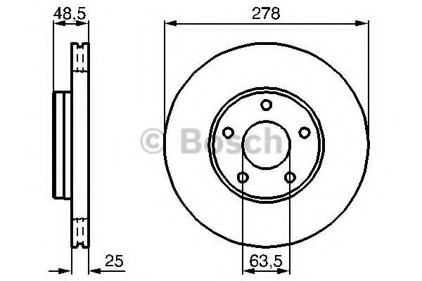 Disc frana VOLVO V50 (MW) (2004 - 2016) BOSCH 0 986 479 173