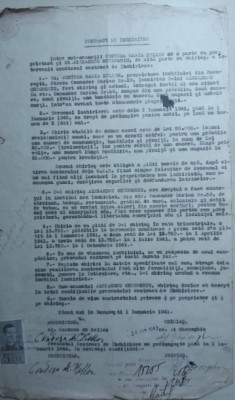 1941 Contract de &amp;icirc;nchiriere București Contesa Maria de Keller, Str Cdr Darian 59 foto