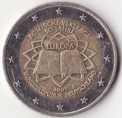 Moneda Germania - 2 Euro 2007 - Tratatul de la Roma - D foto