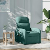 vidaXL Fotoliu de masaj rabatabil, verde &icirc;nchis, material textil