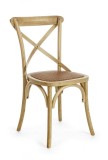 Cumpara ieftin Scaun din lemn natur cu sezut din rattan maro Cross 50.5 cm x 52 cm x 87 h x 46 h1