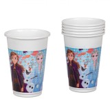 Set Pahare Plastic, Frozen II, Capacitate 200ml, 6 Buc, Multicolor