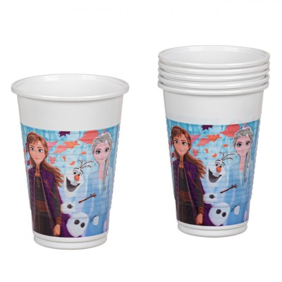 Set Pahare Plastic, Frozen II, Capacitate 200ml, 6 Buc, Multicolor foto