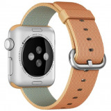 Cumpara ieftin Curea iUni compatibila cu Apple Watch 1/2/3/4/5/6/7, 44mm, Nylon, Woven Strap, Gold/Red