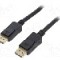 Cablu DisplayPort - DisplayPort, din ambele par&amp;#355;i, DisplayPort mufa, 1m, negru, QOLTEC - 50585