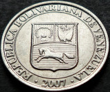 Cumpara ieftin Moneda exotica 25 CENTIMOS - VENEZUELA, anul 2007 * cod 4983 = A.UNC, America Centrala si de Sud