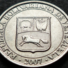 Moneda exotica 25 CENTIMOS - VENEZUELA, anul 2007 * cod 4983 = A.UNC