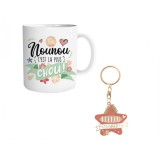 Set cana + breloc STC Dadaca mea este cea mai draguta (franceza) - RESIGILAT