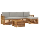 vidaXL Set de canapele de exterior 6 pcs Natural și gri deschis 3384267