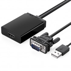 Convertor UGREEN activ video-audio VGA to HDMI PC HDTV 1080P nou foto