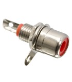 Mufa RCA mama panou nichelat rosu