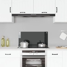 vidaXL Panou antistropi de bucătărie, negru 80x40 cm sticlă securizată