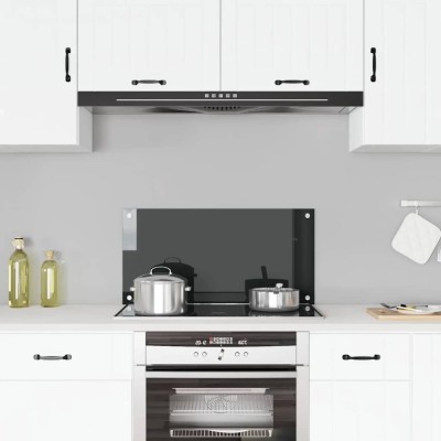 vidaXL Panou antistropi de bucătărie, negru 80x40 cm sticlă securizată 249484 foto