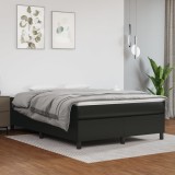 VidaXL Cadru de pat box spring, negru, 140x200 cm, piele ecologică