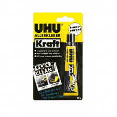 Adeziv Universal Uhu Kraft Flex&Clean, 18 g, Adezive Universale, Adeziv Transparent pentru Lipit, Adeziv pentru Ceramica, Adeziv pentru Materiale de S