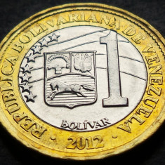 Moneda bimetal 1 BOLIVAR - VENEZUELA, anul 2012 * cod 4456