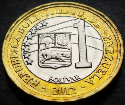 Moneda bimetal 1 BOLIVAR - VENEZUELA, anul 2012 * cod 4456 foto