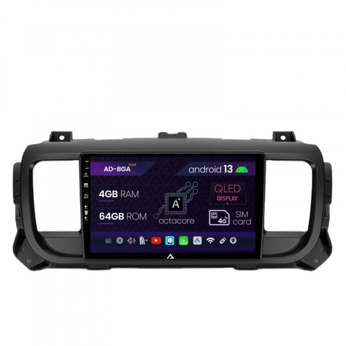 Navigatie Citroen Jumpy Peugeot Expert (2017-2021), Android 13, A-Octacore 4GB RAM + 64GB ROM, 9 Inch - AD-BGA9004+AD-BGRKIT348
