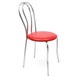 SCAUN TULIPAN - CADRU CROM - IMITATIE PIELE - Roz 21896