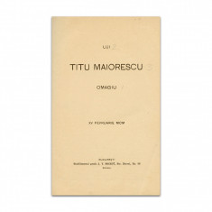 Omagiul lui Titu Maiorescu, 1900