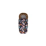 Sac de iarna cu guler blanita detasabil, pentru carucior, negru floral, 100x50 cm, Fillikid