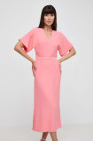 Cumpara ieftin BOSS rochie culoarea roz, maxi, oversize, 50512822