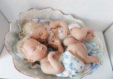 2 papusi gemeni reborn bebelusi ceramica Angels Paradise editie limitata