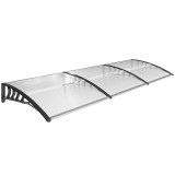 Outsunny Copertina pentru exterior, curbata cu suruburi si buloane incluse, copertina din policarbonat, PP si aluminiu, 295x90x23.5cm