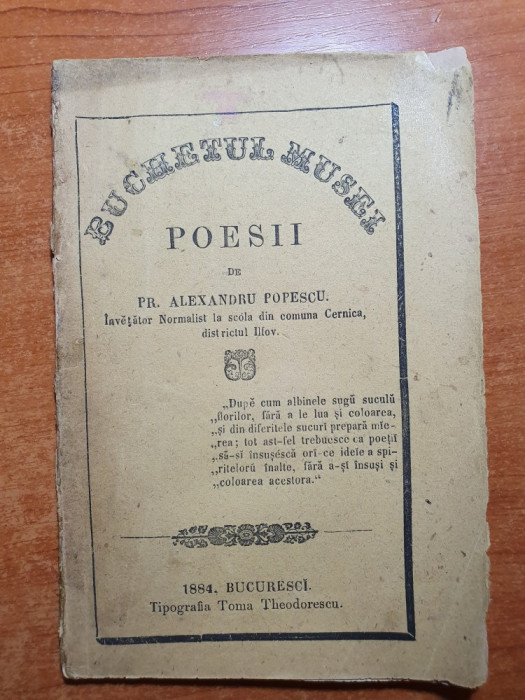 carte poezii 1884 - poesii de pr. alexandru popescu