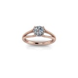 Inel de dama din aur roze 14K, piatra zirconiu - 59