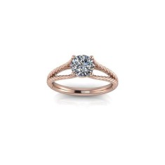 Inel de dama din aur roze 14K, piatra zirconiu - 59