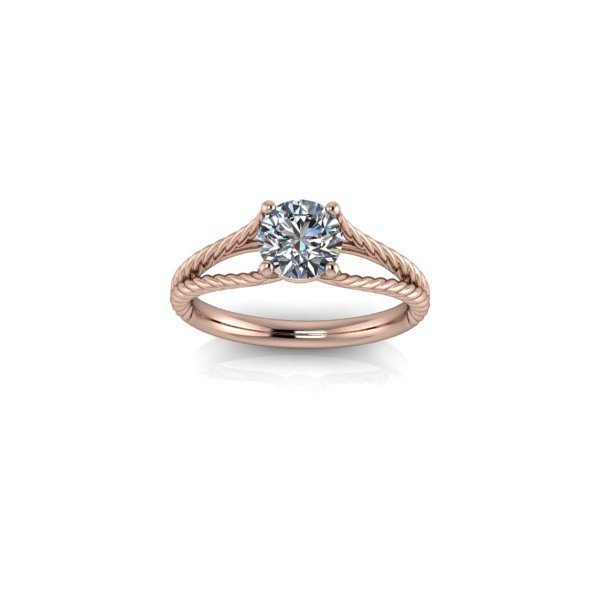 Inel de dama din aur roze 14K, piatra zirconiu - 47