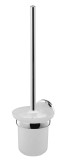 Perie WC Bisk Sensation 03094, suspendat, zinc aluminiu + sticla mata