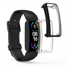 Set 2 huse kwmobile pentru Fitbit Inspire 3/Inspire 2/Ace 3, Silicon, Transparent/Negru, 53870.05