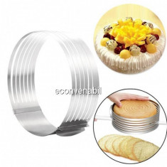 Inel Feliator Blat de Tort Ajustabil Cake Ring 8cm 24-30cm L foto