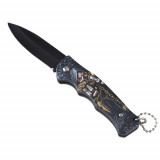 Cutit de vanatoare pliabil de buzunar Foxter, 16 cm, cu imprimeu model 4, multicolor