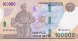 Bancnota Uzbekistan 100.000 Som 2019 - P86 UNC